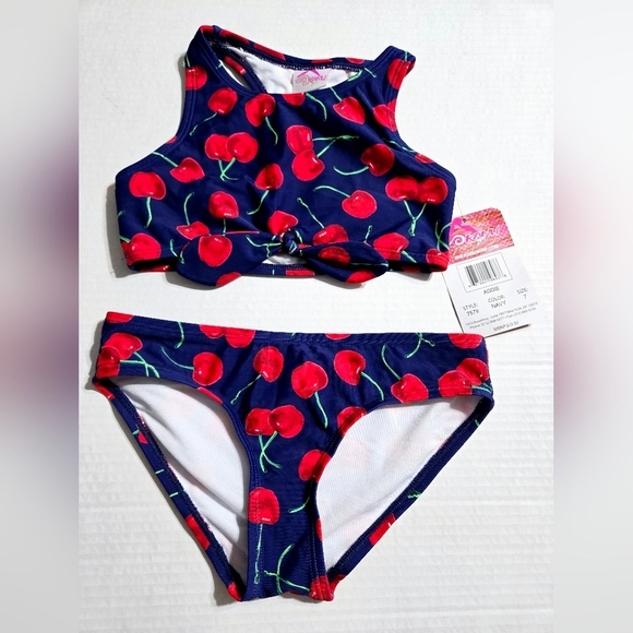 🦃Kanu Surf Girls' Addie UPF 50+ Beach Sport Racer Bikini 2-Piece Size 7 - Picture 2 of 10